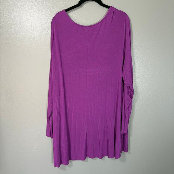 Lane Bryant Purple Criss Cross Neck Tunic Length Top - Plus Size 22/24 - Women's - Picture 5 of 5